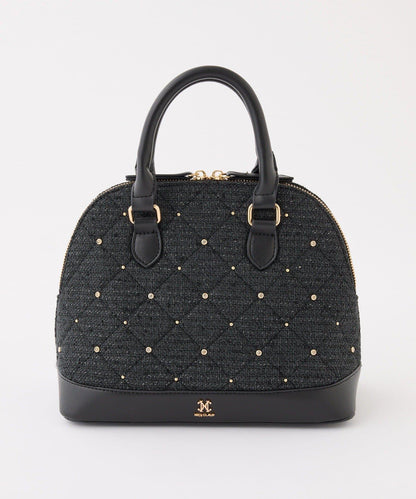 【HolidayCollection】寶石裝飾鉚釘手提包