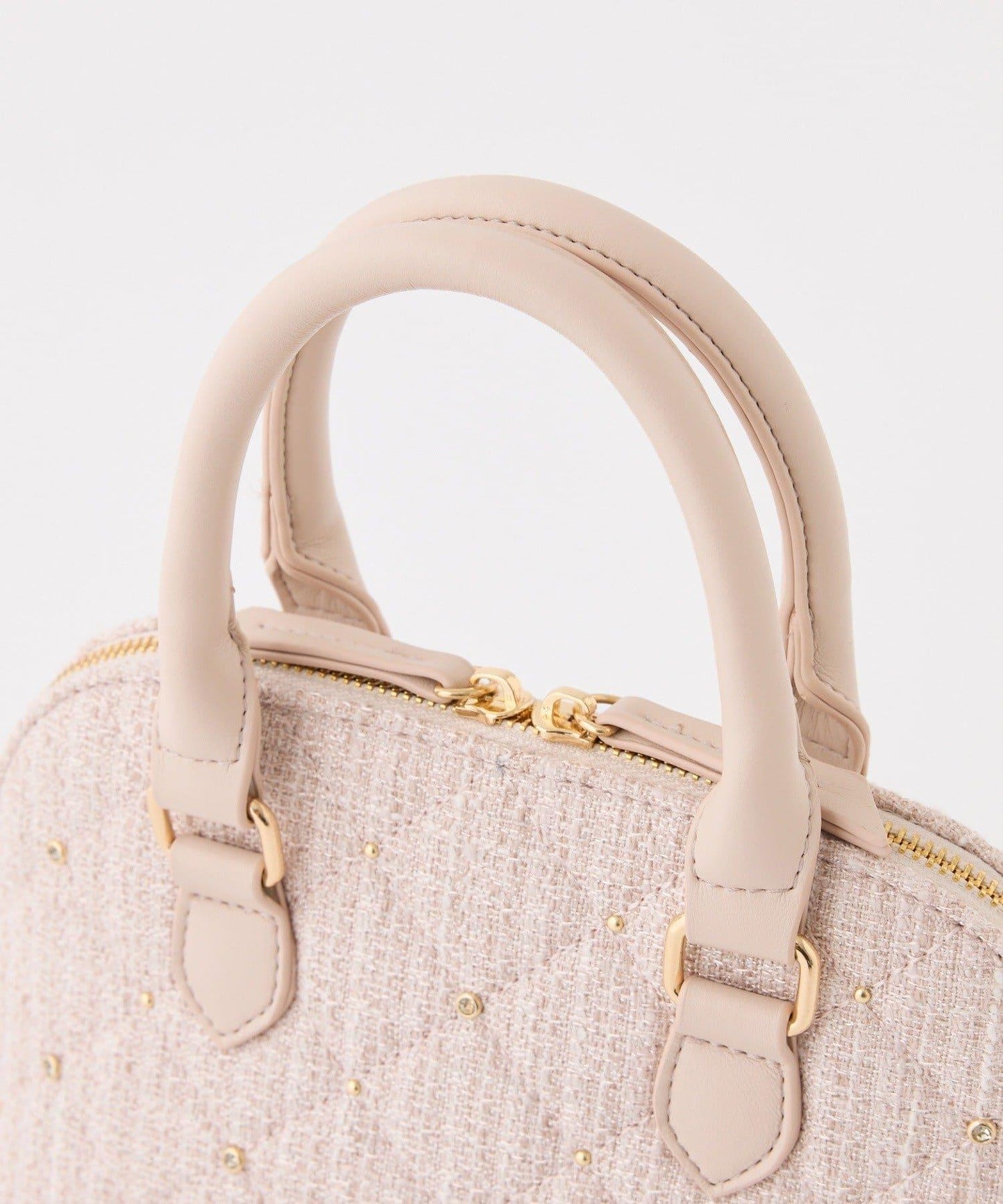 【HolidayCollection】寶石裝飾鉚釘手提包