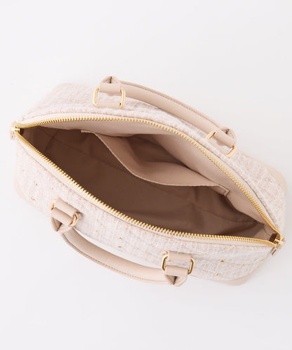 【HolidayCollection】寶石裝飾鉚釘手提包