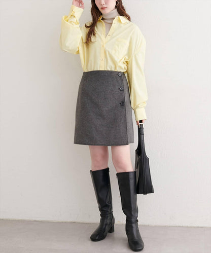 帶口袋刺繡寬鬆襯衫