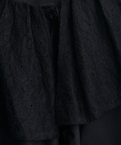 蕾絲斗篷領襯衫