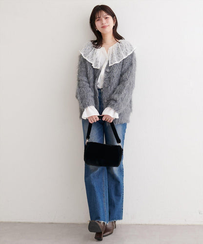 蕾絲斗篷領襯衫