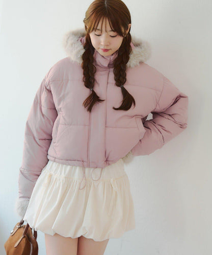 帶仿皮草拉鍊環保羽絨服