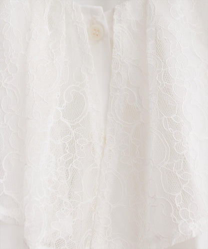 蕾絲斗篷領襯衫