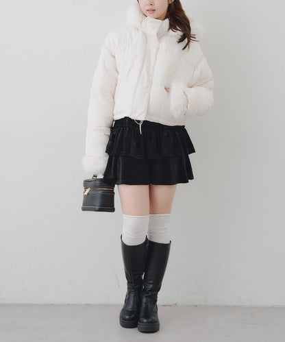 帶仿皮草拉鍊環保羽絨服