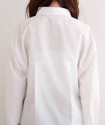 帶口袋刺繡寬鬆襯衫