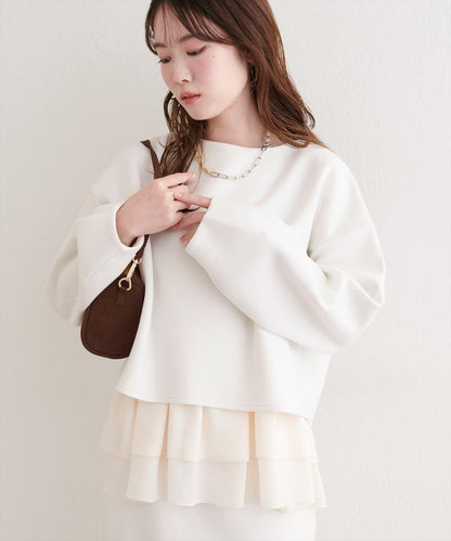 短款連帽衛衣+荷葉邊吊帶套裝