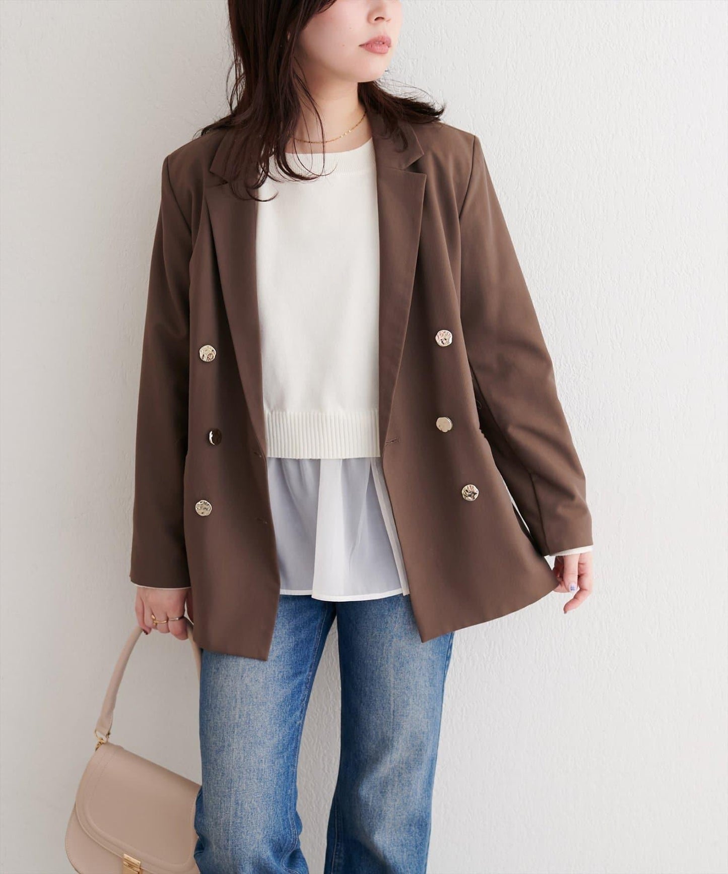 可拆卸下襬荷葉邊針織衫