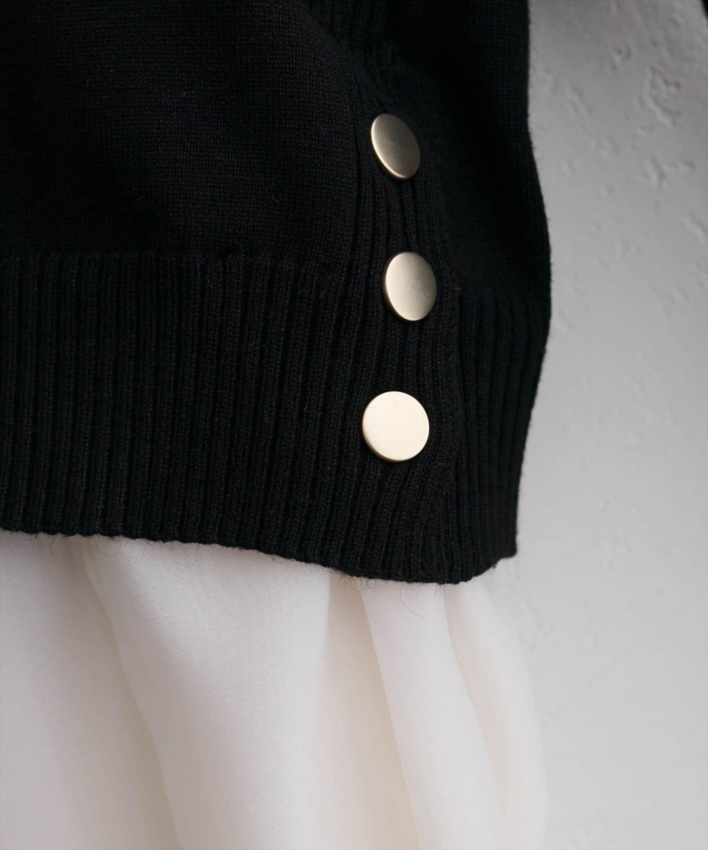 可拆卸下襬荷葉邊針織衫