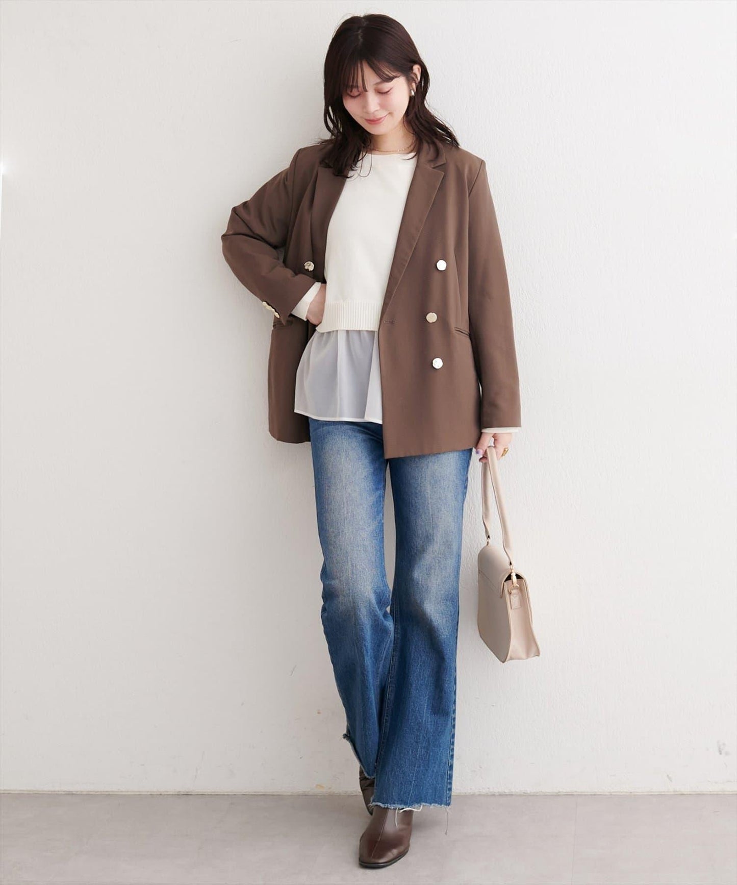 可拆卸下襬荷葉邊針織衫