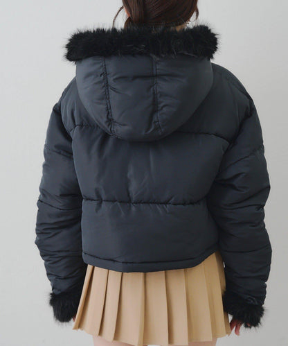 帶仿皮草拉鍊環保羽絨服