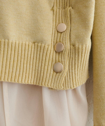 可拆卸下襬荷葉邊針織衫