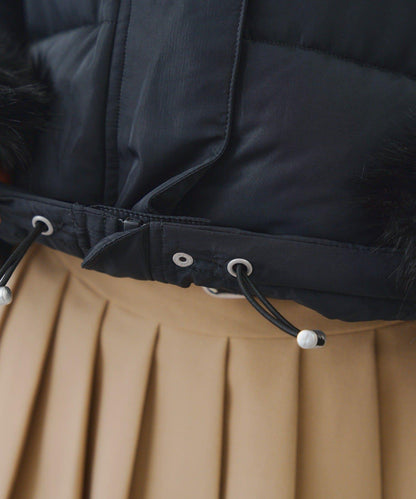 帶仿皮草拉鍊環保羽絨服