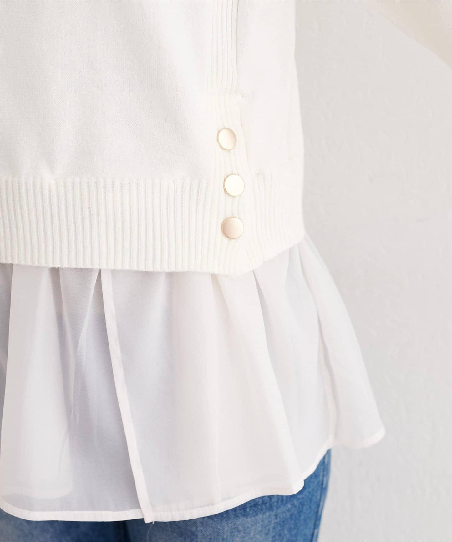 可拆卸下襬荷葉邊針織衫