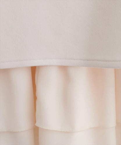 短款連帽衛衣+荷葉邊吊帶套裝