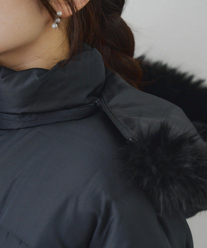 帶仿皮草拉鍊環保羽絨服