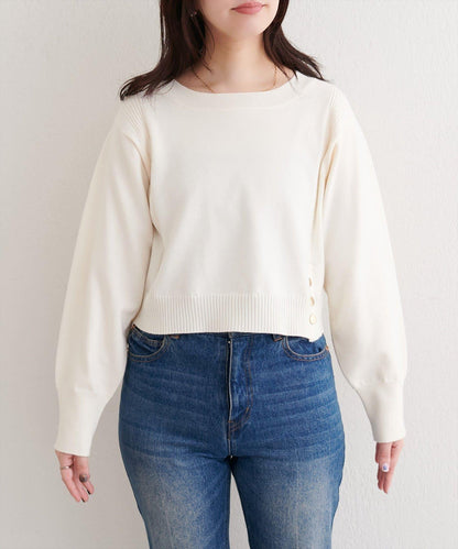 可拆卸下襬荷葉邊針織衫