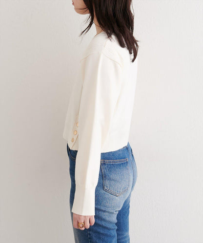 可拆卸下襬荷葉邊針織衫