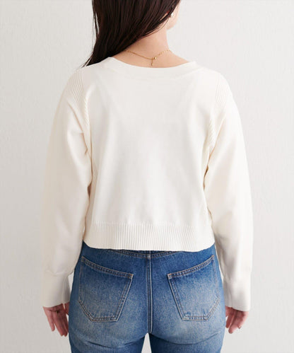 可拆卸下襬荷葉邊針織衫