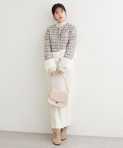 長毛絨花呢夾克