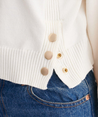 可拆卸下襬荷葉邊針織衫