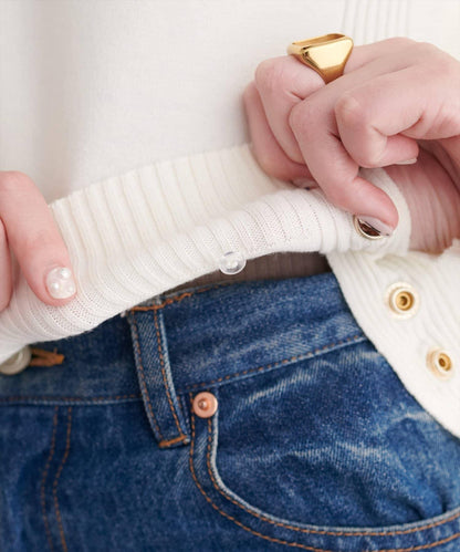 可拆卸下襬荷葉邊針織衫