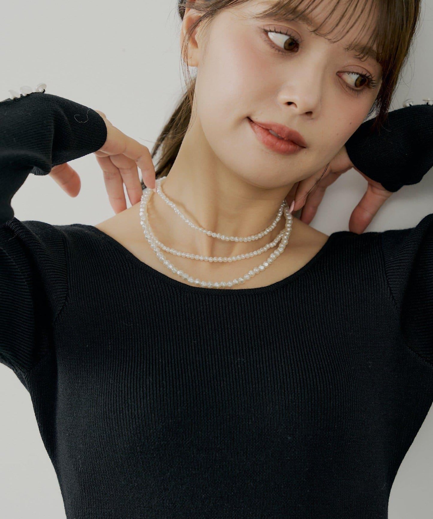三連珍珠項鍊