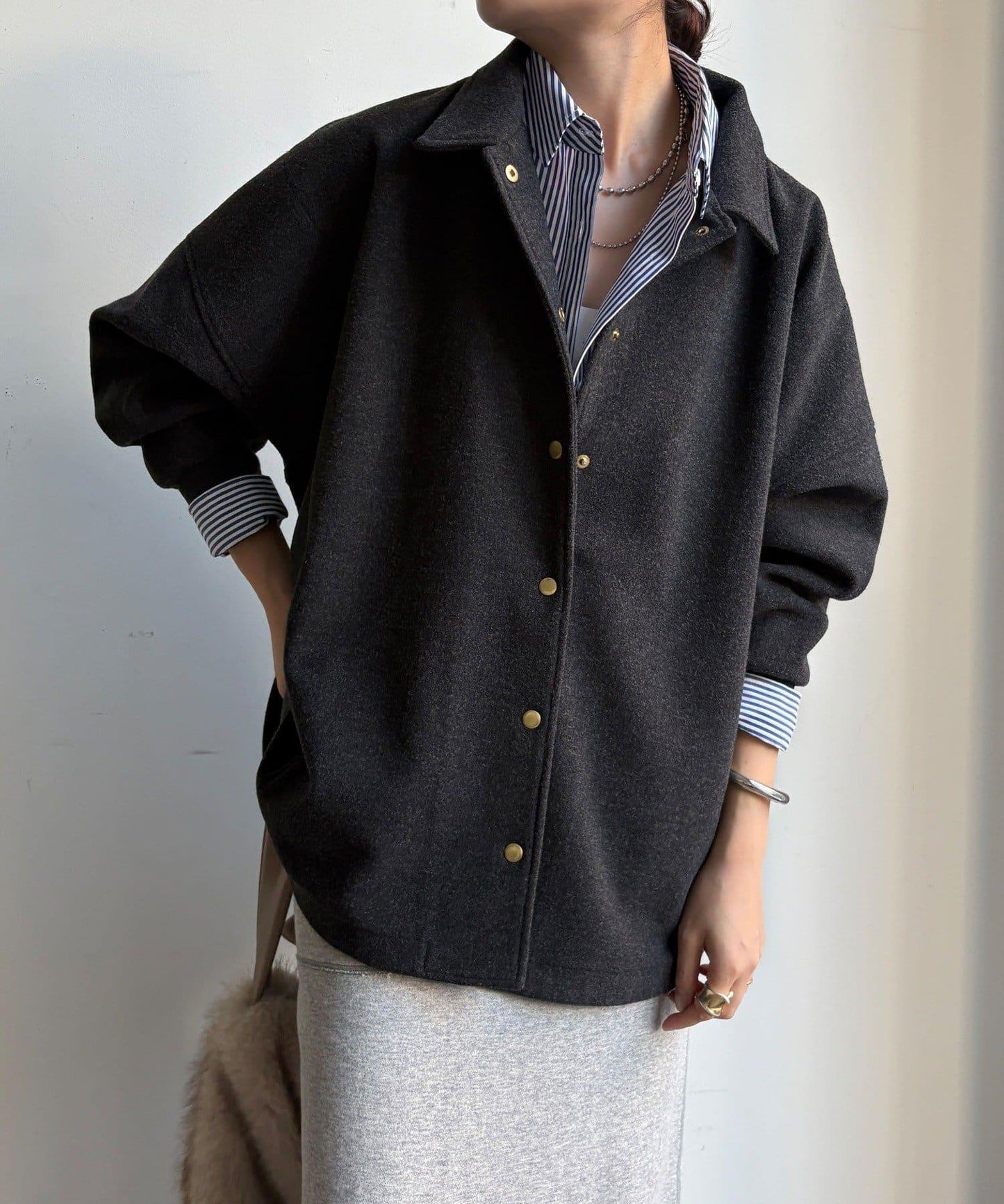 輕質羊毛呢襯衫夾克