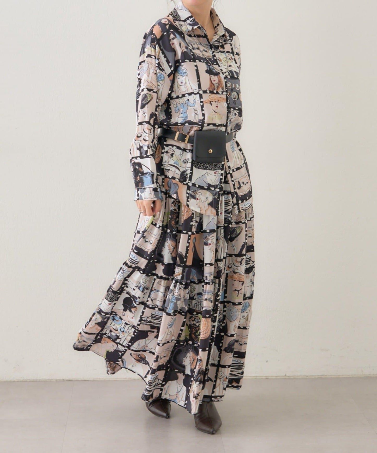 【NAO】藝術圖案喇叭裙