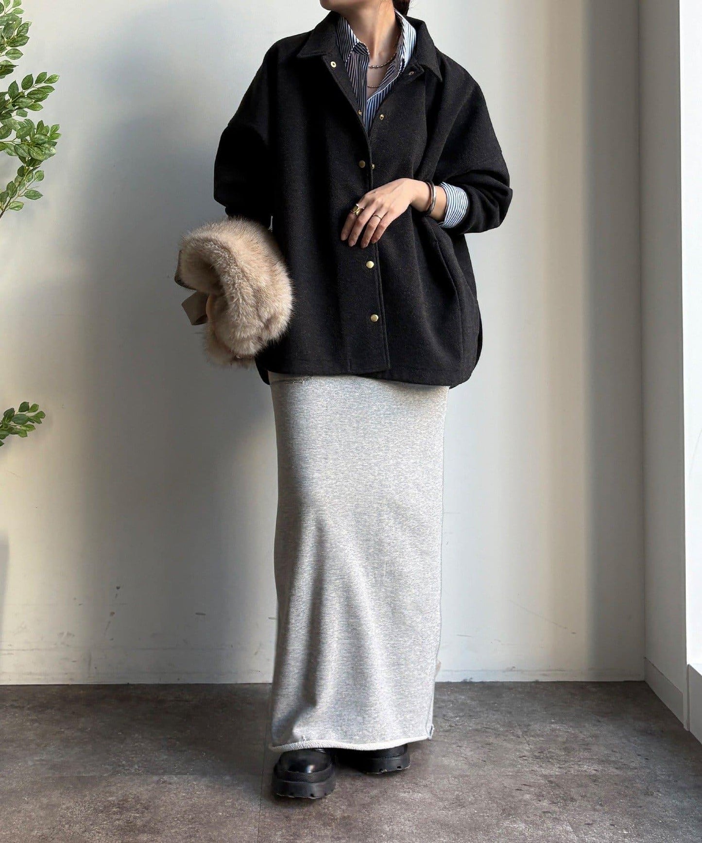 輕質羊毛呢襯衫夾克