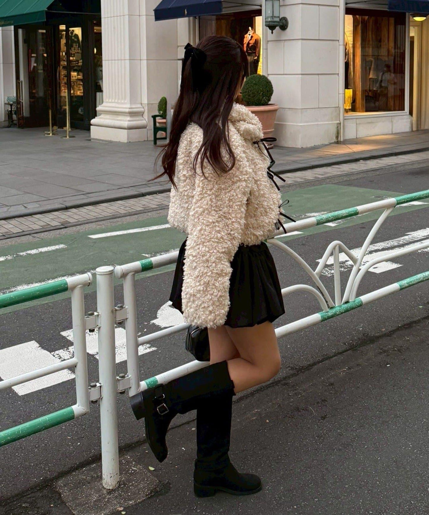 【可選兩種長度！】多功能蝴蝶結短絨夾克【官網！】