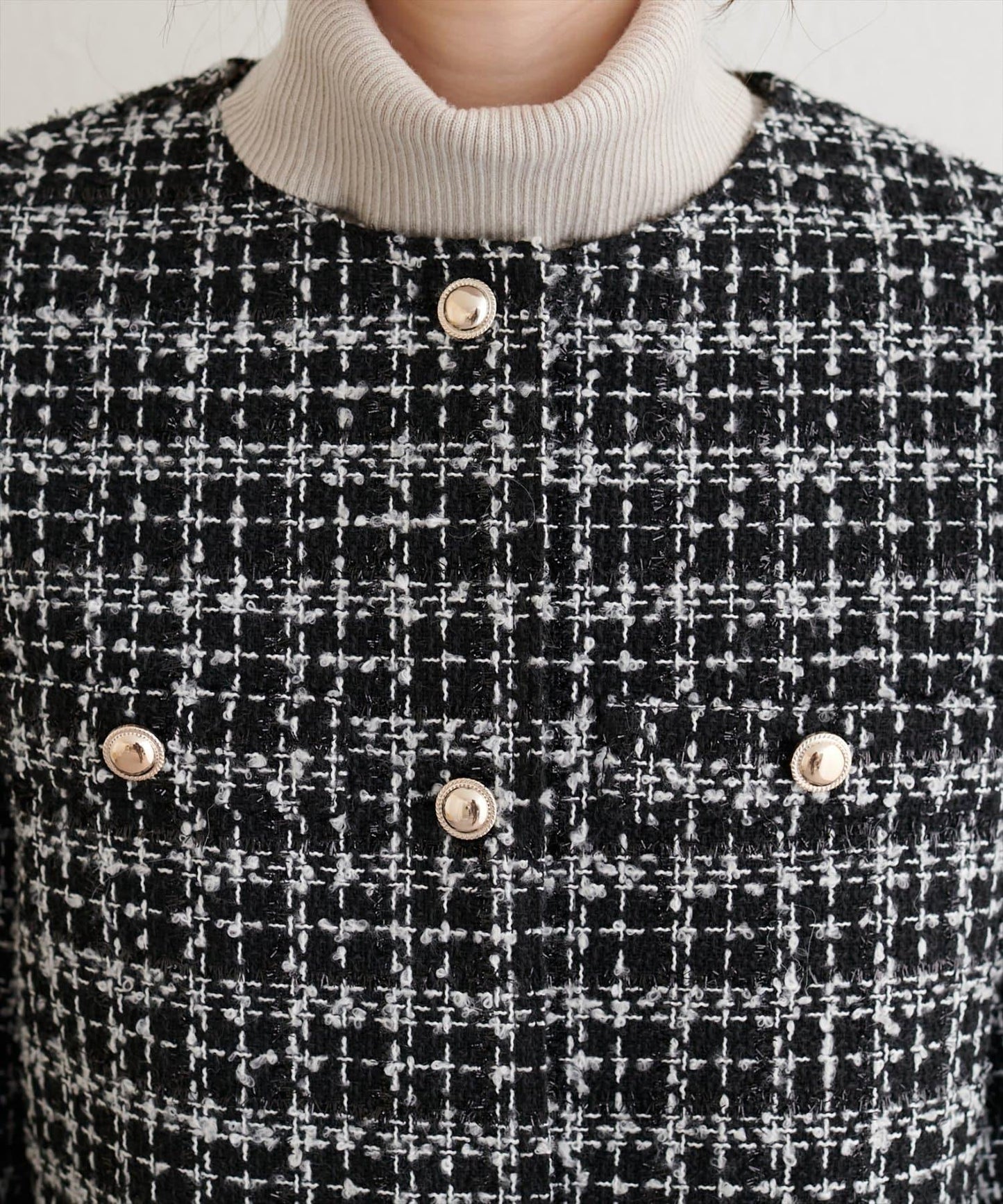 長毛絨花呢夾克