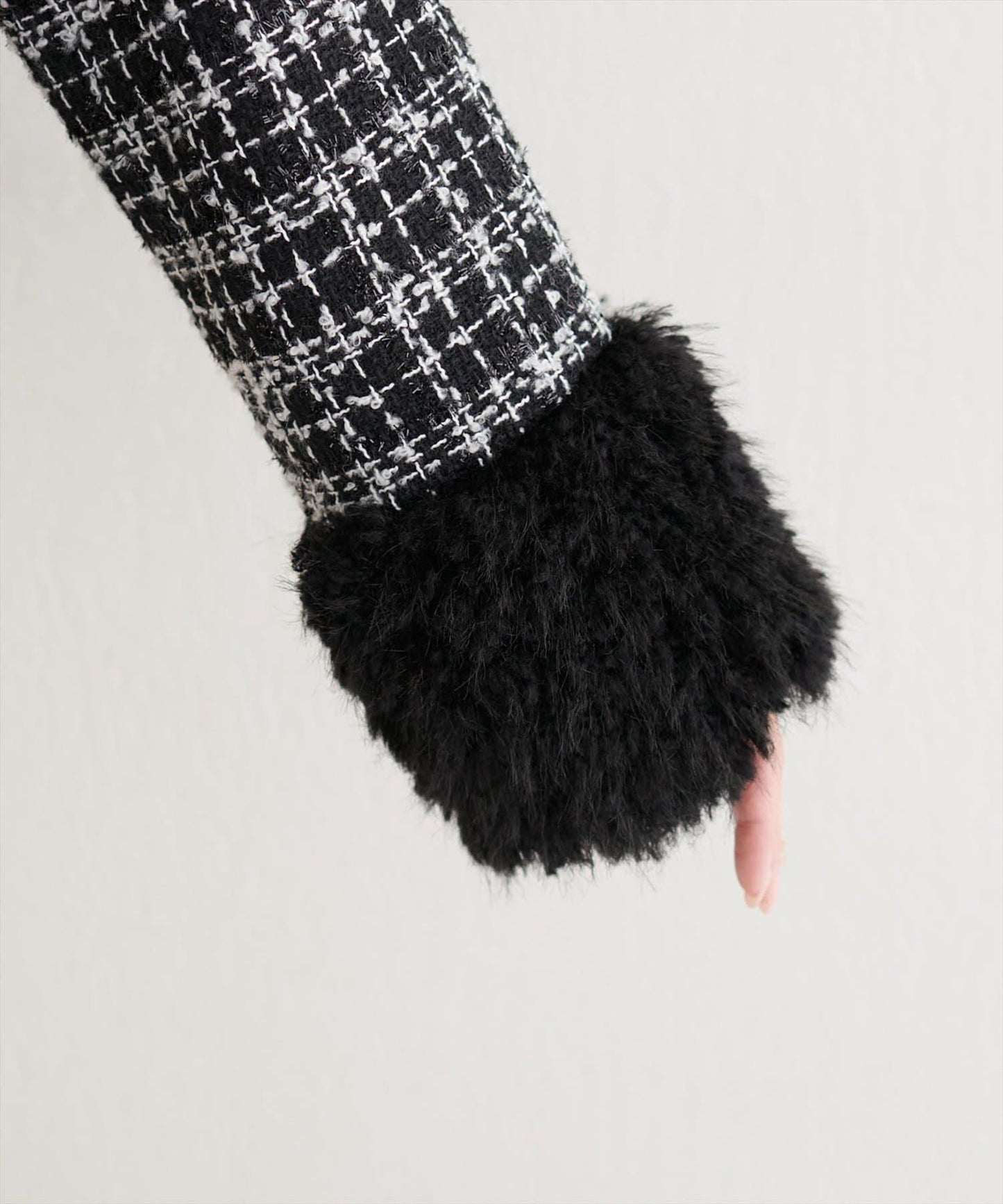 長毛絨花呢夾克