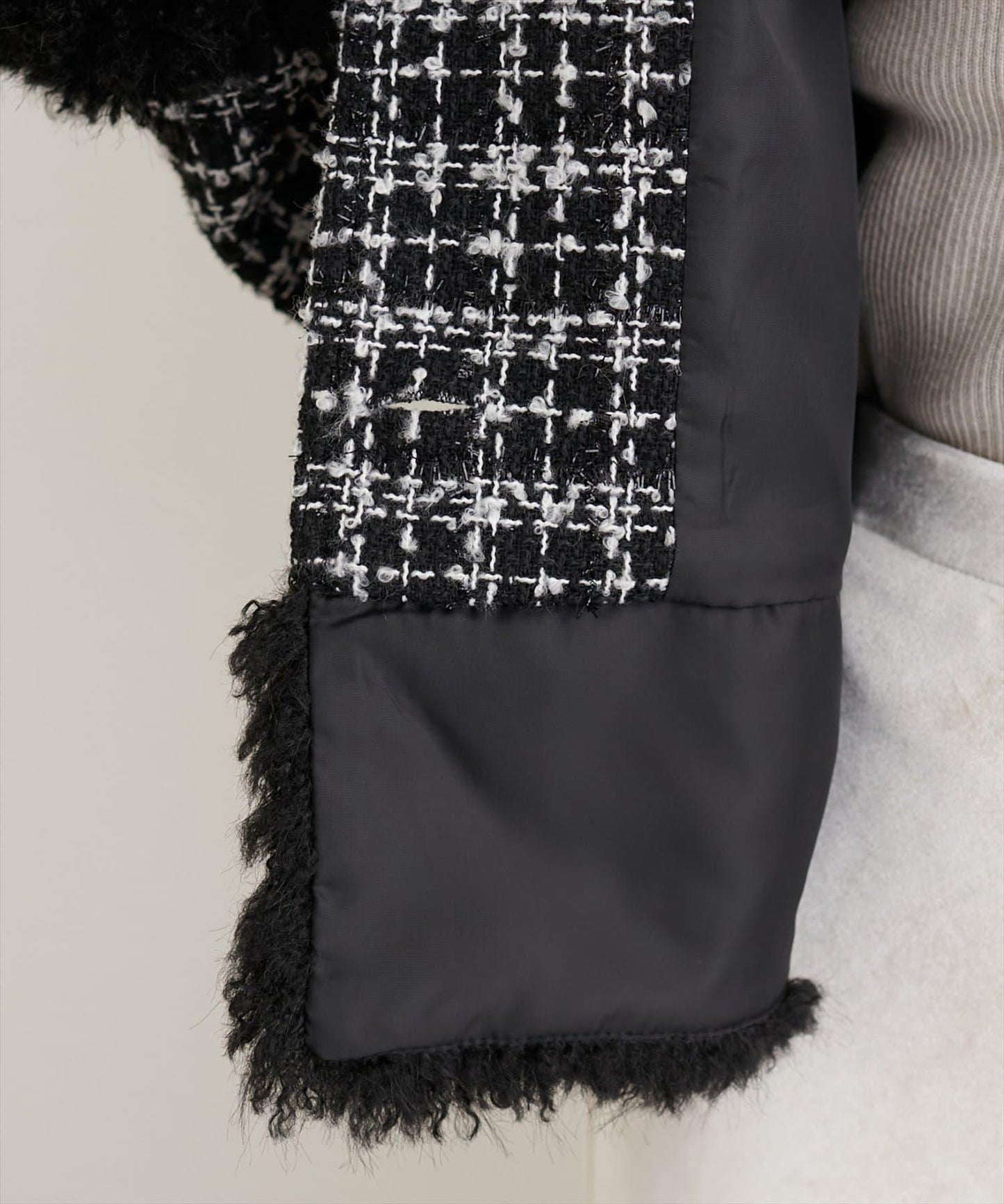 長毛絨花呢夾克