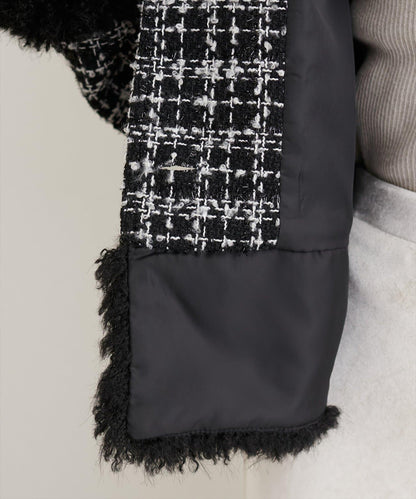 長毛絨花呢夾克