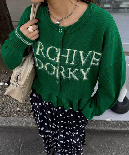 拼色流蘇標誌荷葉邊針織開衫