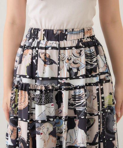 【NAO】藝術圖案喇叭裙