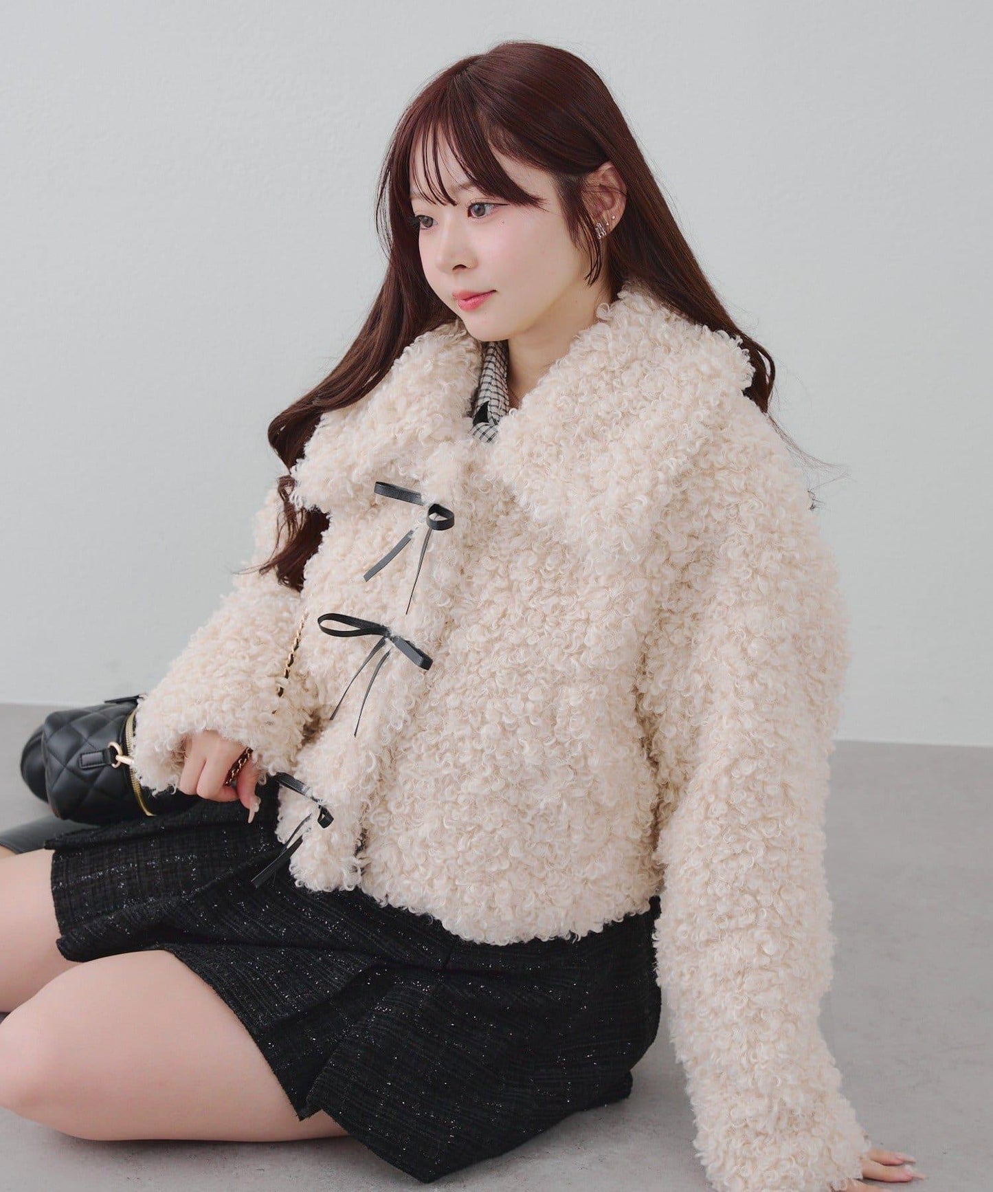 【可選兩種長度！】多功能蝴蝶結短絨夾克【官網！】