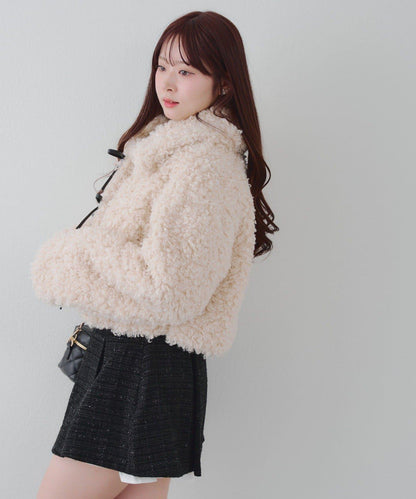 【可選兩種長度！】多功能蝴蝶結短絨夾克【官網！】