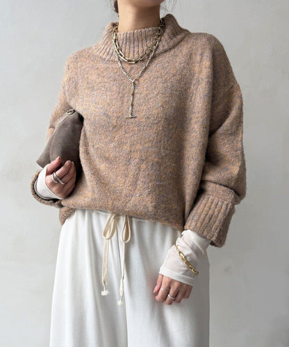 MIX長絨高領套頭衫