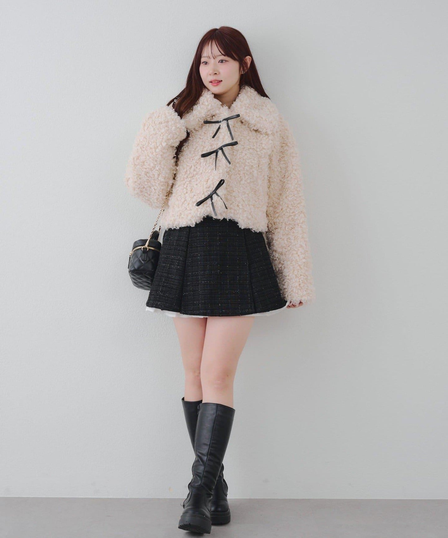 【可選兩種長度！】多功能蝴蝶結短絨夾克【官網！】