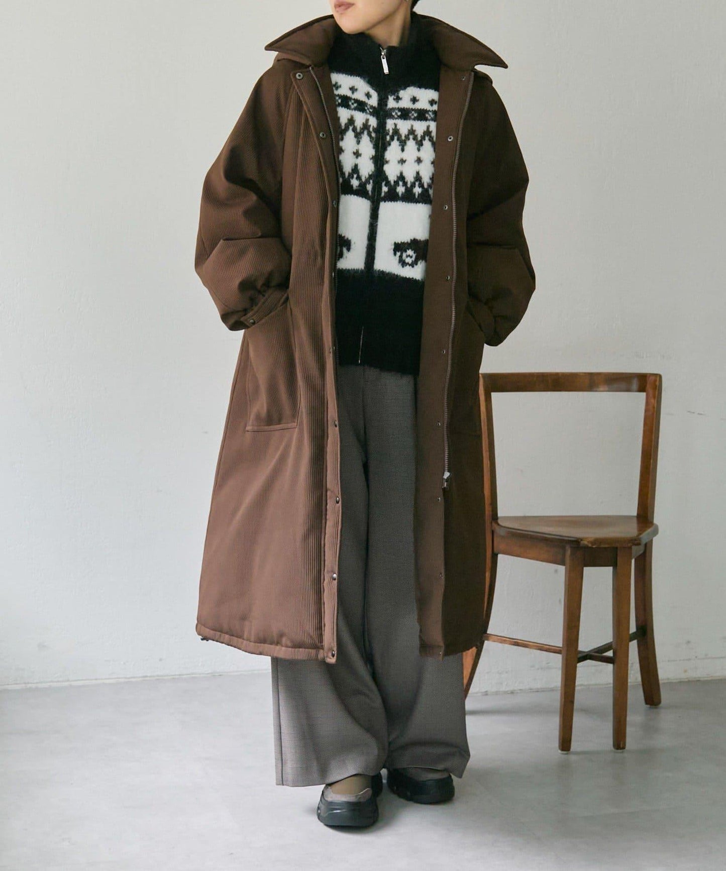 西川可變換廓形/可拆卸帽子/官網限定色回收羽絨長款【SUM1 STYLE(スミスタイル)】