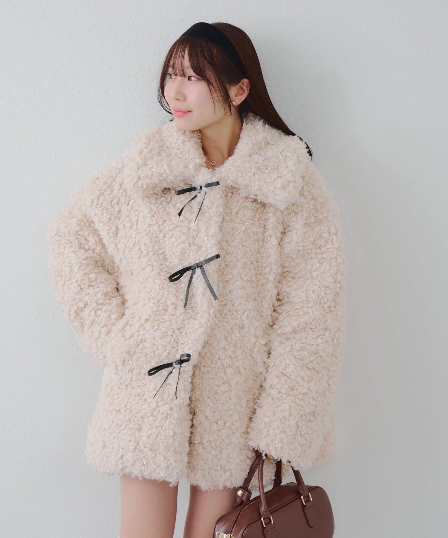 【可選兩種長度！】多功能蝴蝶結短絨夾克【官網！】