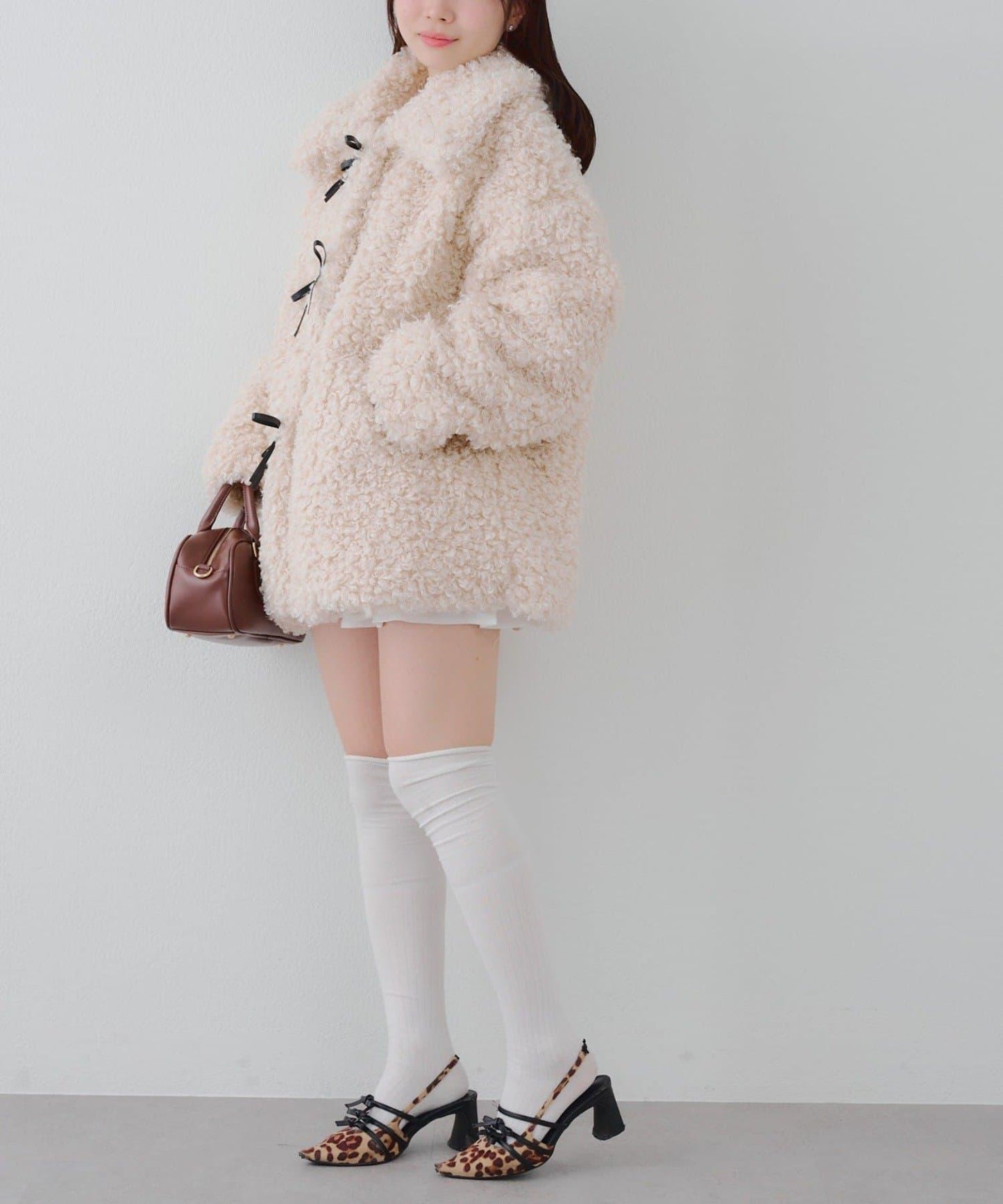 【可選兩種長度！】多功能蝴蝶結短絨夾克【官網！】