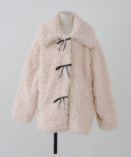 【可選兩種長度！】多功能蝴蝶結短絨夾克【官網！】