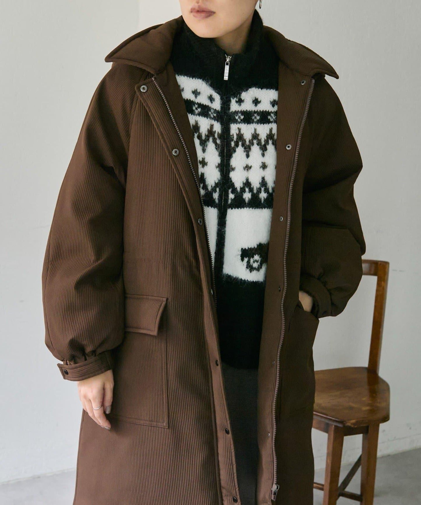 西川可變換廓形/可拆卸帽子/官網限定色回收羽絨長款【SUM1 STYLE(スミスタイル)】