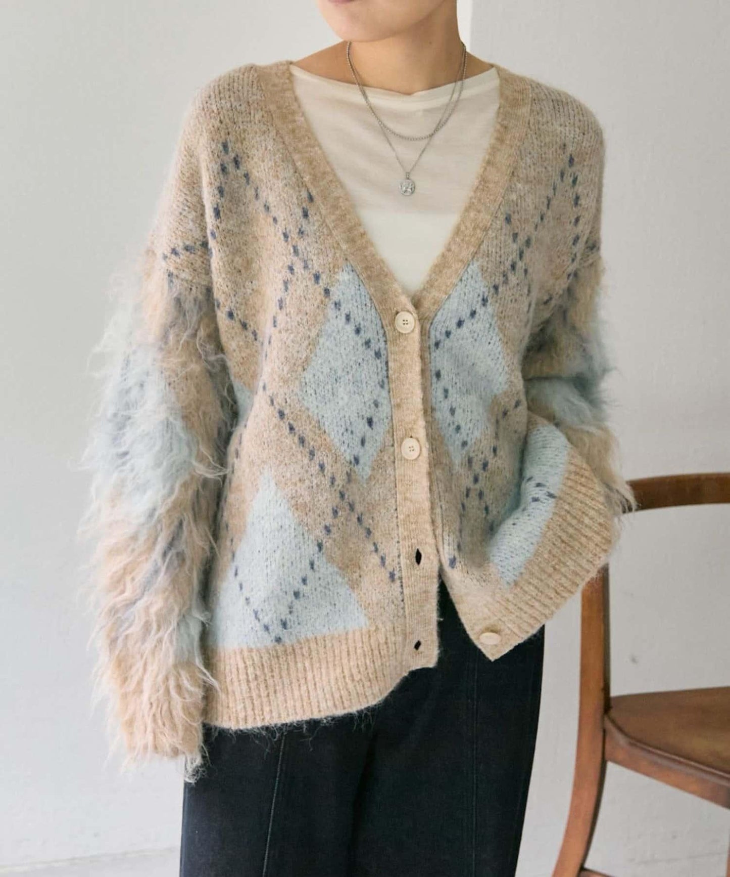 菱格針織開衫【SUM1 STYLE】