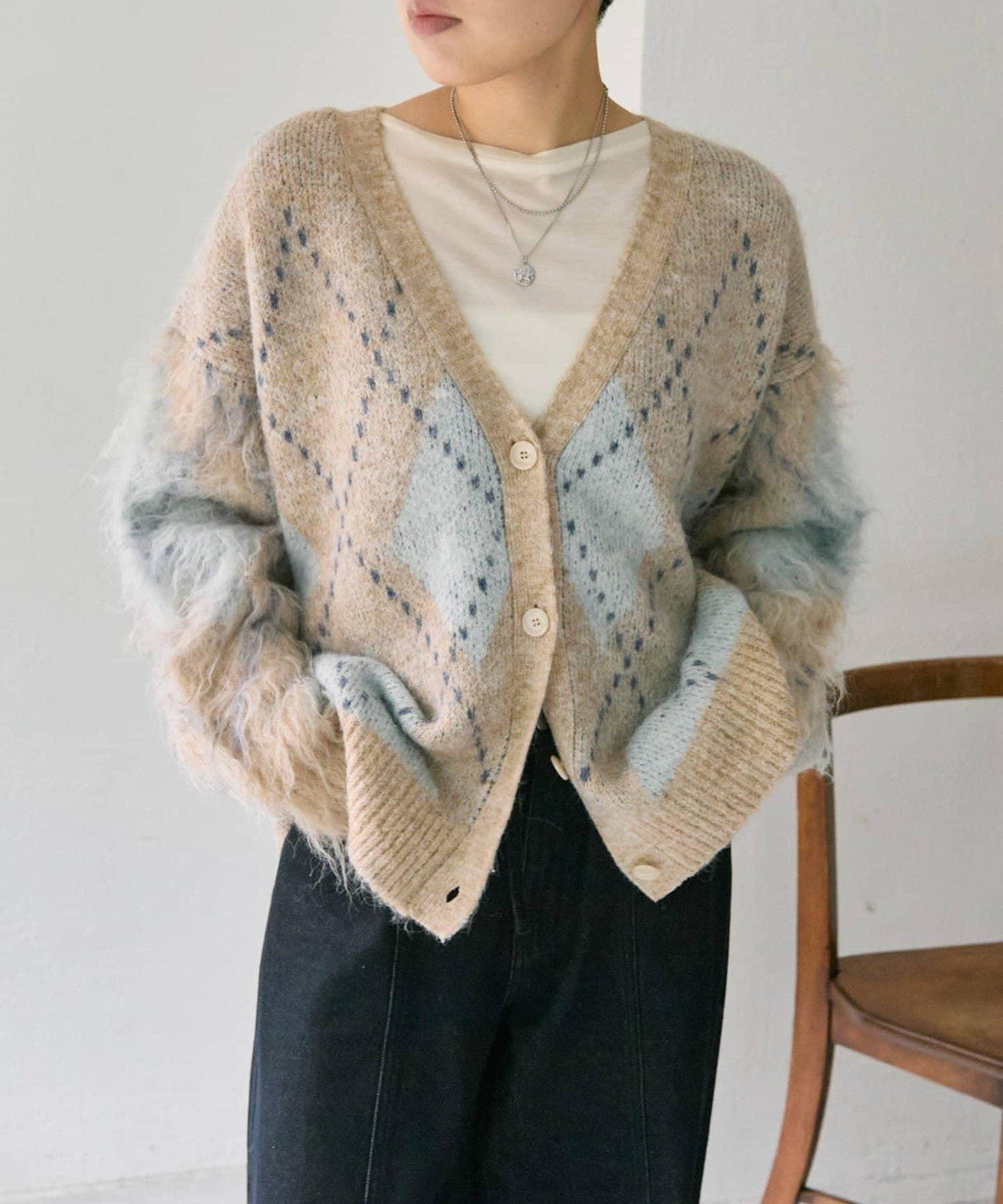 菱格針織開衫【SUM1 STYLE】