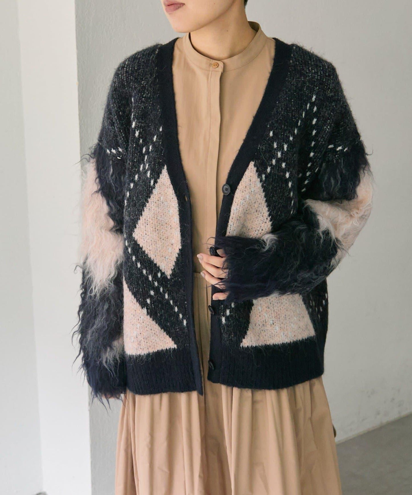 菱格針織開衫【SUM1 STYLE】