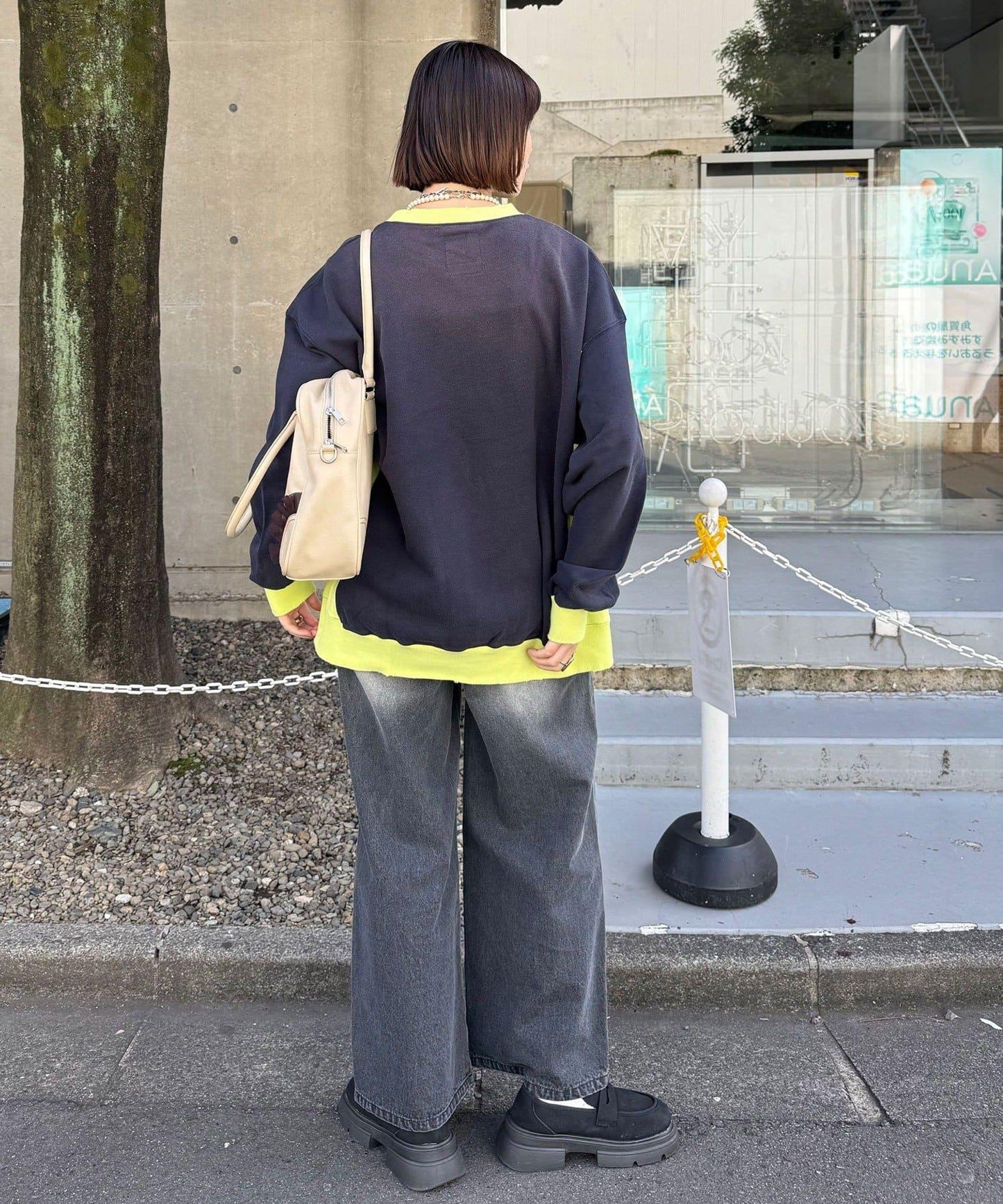 【RePRODUCTION LABEL / リプロダクションレーベル】拼接羅紋套頭衫